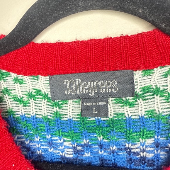 33 Degrees Ugly Christmas Sweater Party Reindeer Beer Pouch Holiday Mens Large - Picture 7 of 9